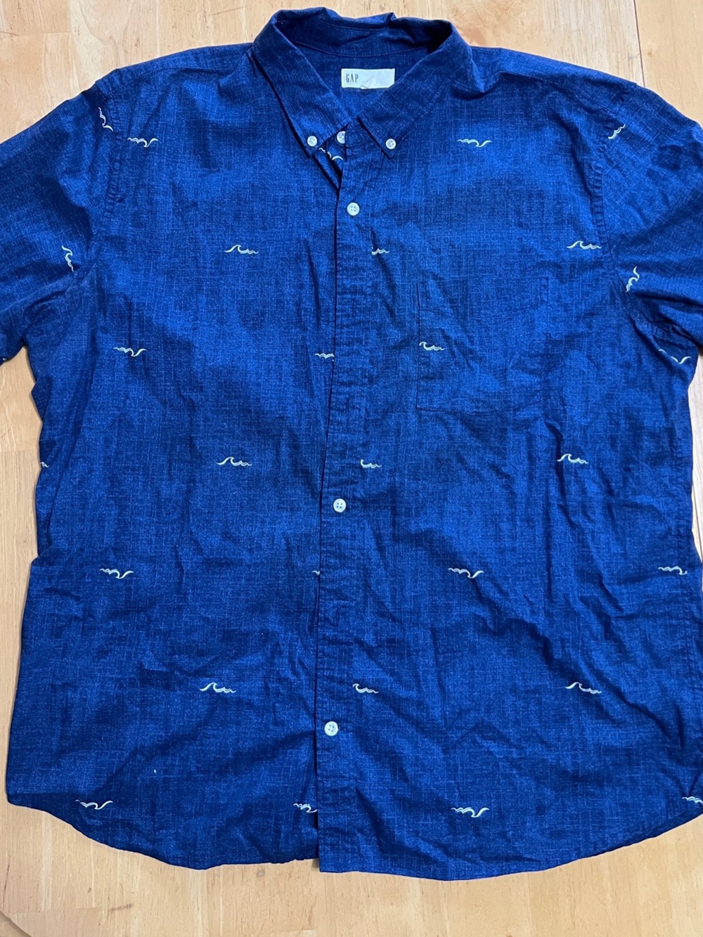 Men's Blue Patterned Button Down Like New